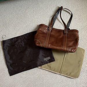 Classic Coach Brown Leather Hampton Tote
